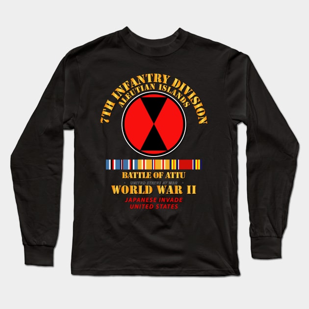 7th ID - Battle of Attu w SVC Long Sleeve T-Shirt by twix123844